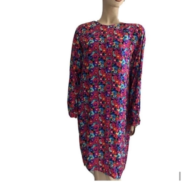 Vintage Carolyne Barton multi color long sleeve dress - Picture 12 of 12